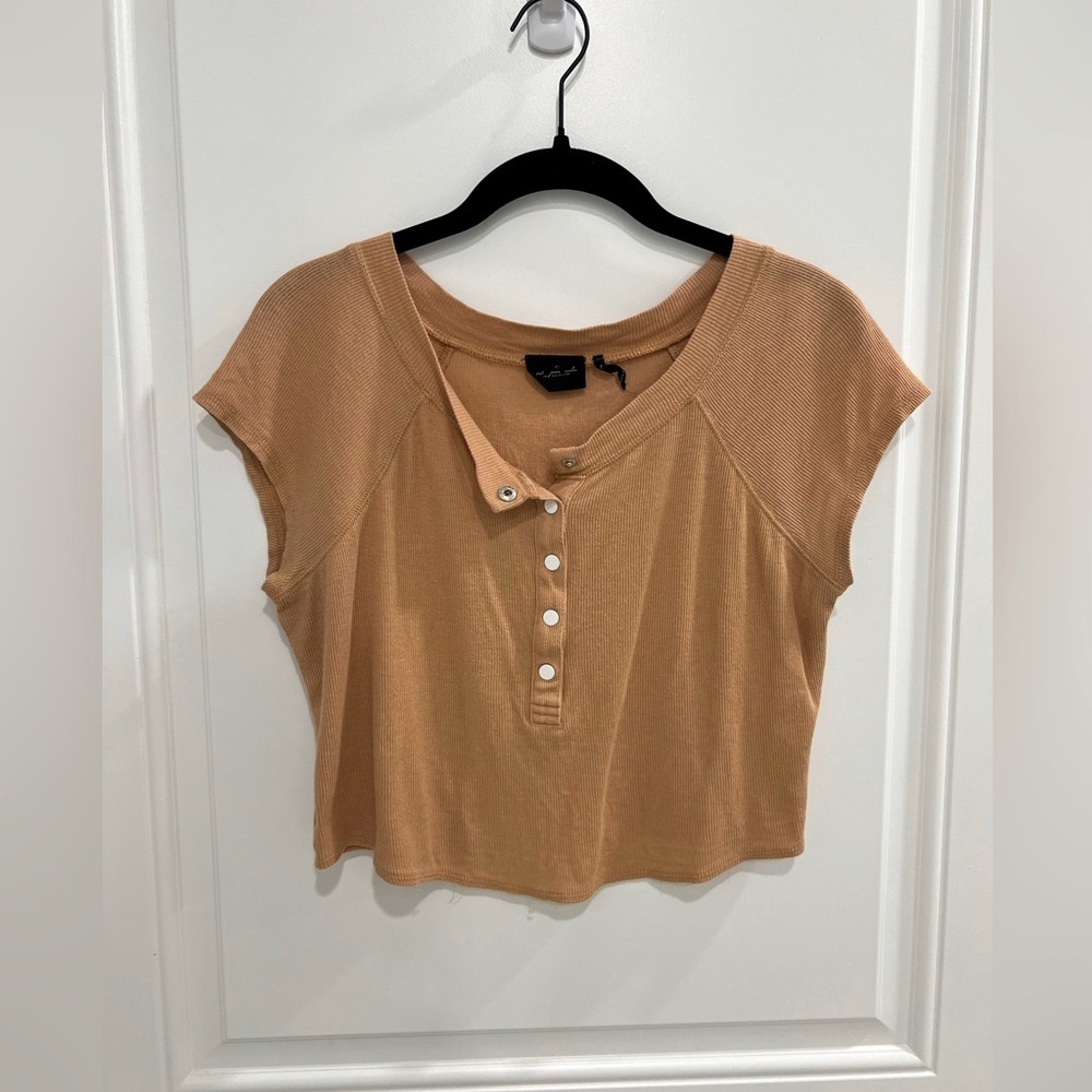 Urban Outfitters Reina Raglan Henley Tee